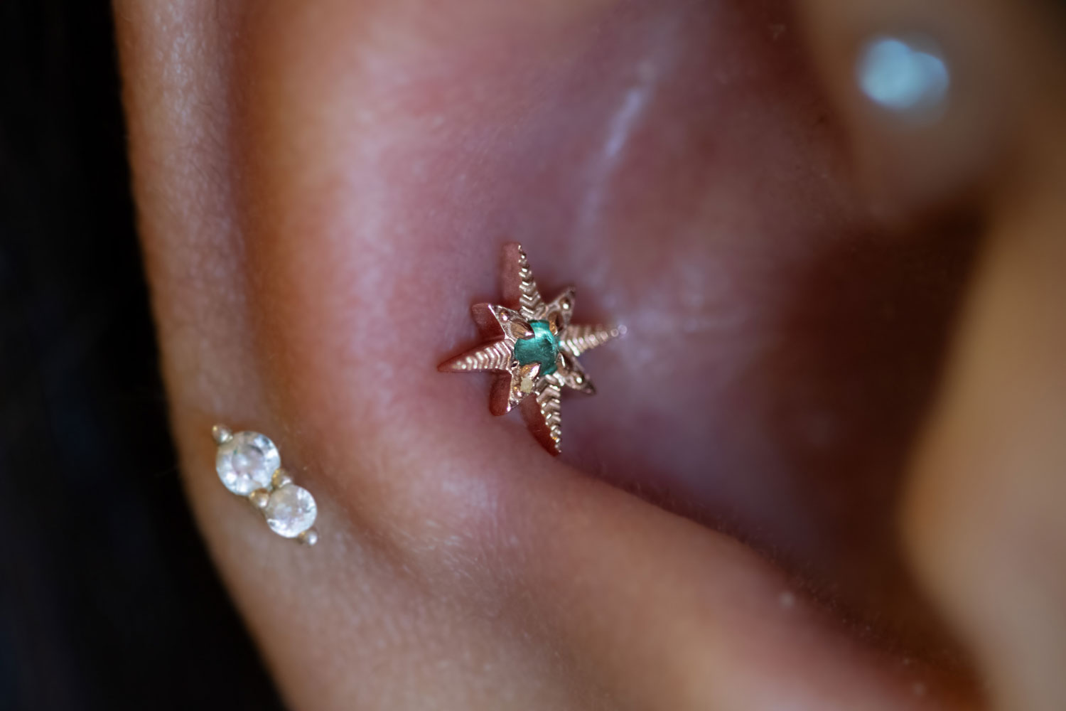 Beautiful conch piercing