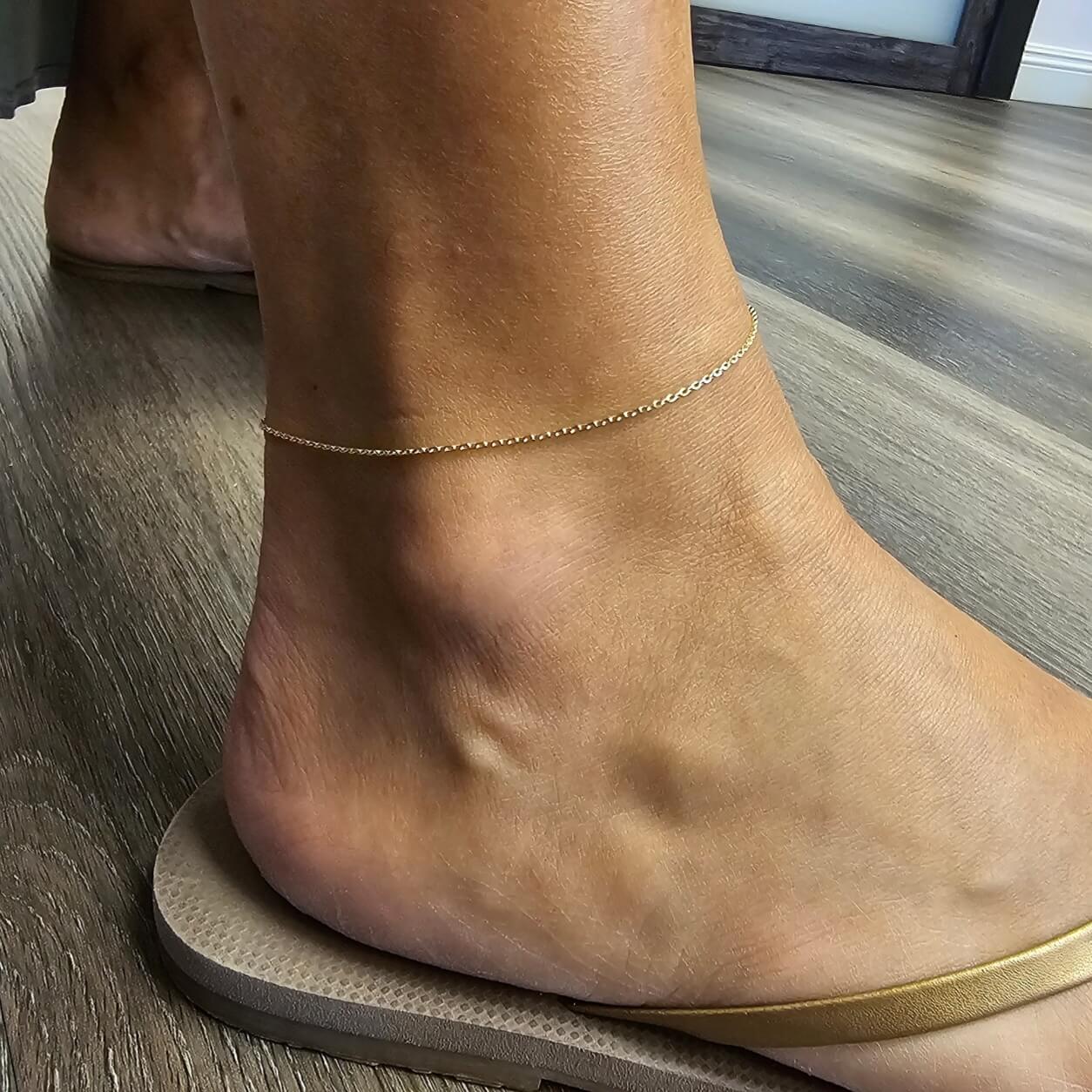 Permanent anklet done with 14k yellow gold